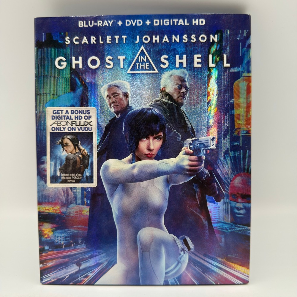 Ghost in the Shell Blu-ray DVD 2-Disc Set Scarlett Johansson Slipcover 2017